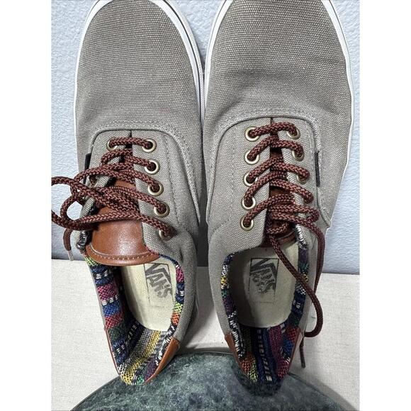 Vans Sneakers Aztec Print Men’s Size 8.5 Laceup Charcoal Canvas Shoes - Picture 9 of 9